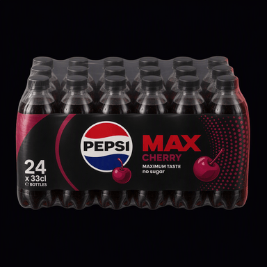 Pepsi Max Cherry 24-pak flasker (24x33cl), AI-genereret billede