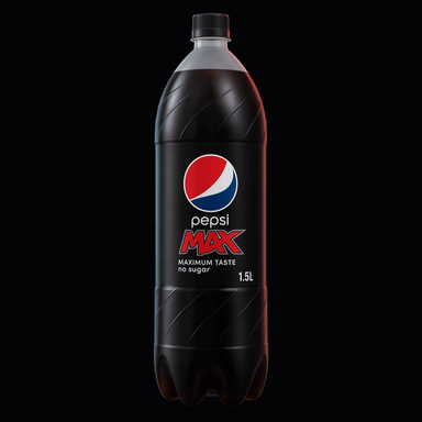 Pepsi Max 1,5L flaske, AI-genereret billede