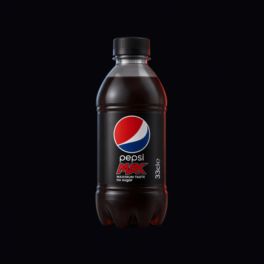Pepsi Max 33cl flaske, AI-genereret billede