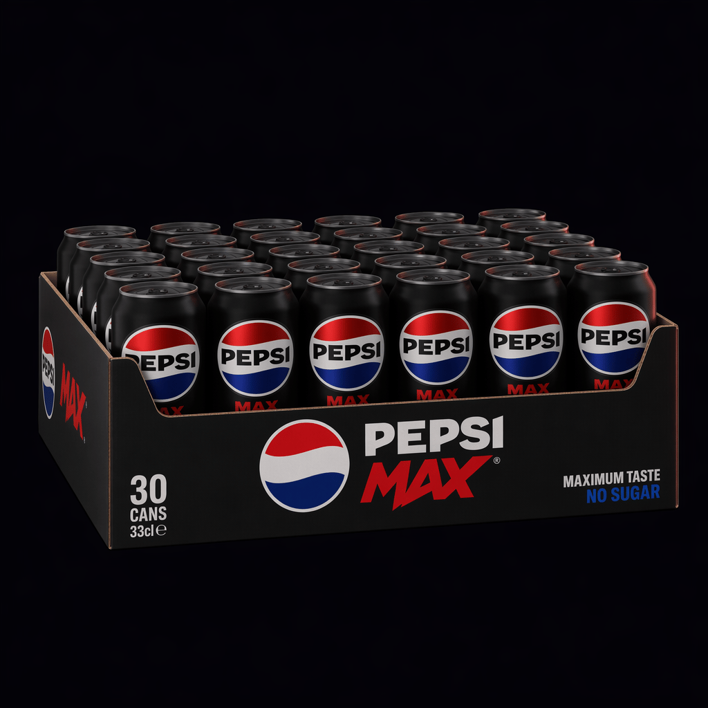 Pepsi Max 30-pak dåser (30x33cl), AI-genereret billede